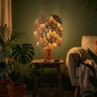lampe monstera - contexte allumé Lampe sur pieds - Monstera