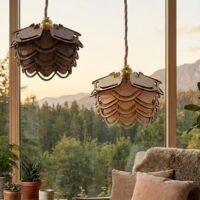 suspension Lampe demi-pomme de pin