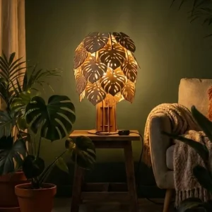 lampe monstera - contexte allumé